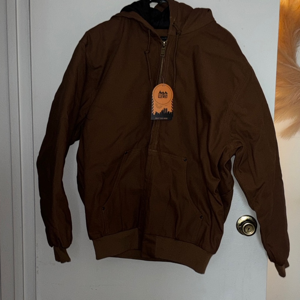 WFS Men's Brown Hooded Bomber Jacket